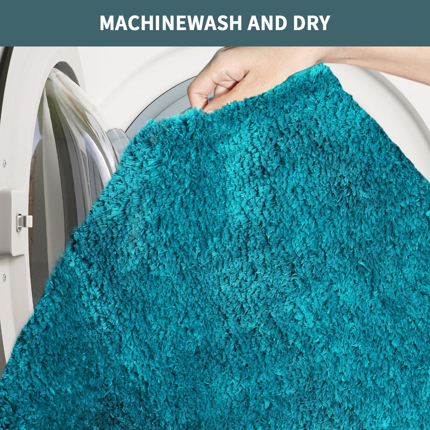Baahrnom Bathroom Rugs Sets 3 Piece with Adjustable Toilet Seat Cover 17.5"x 15" Machine Washable Bath Rug Set with TPR Non Slip Rubber Backing Solid Bath Mat Set for Luxury Bathroom Decoration