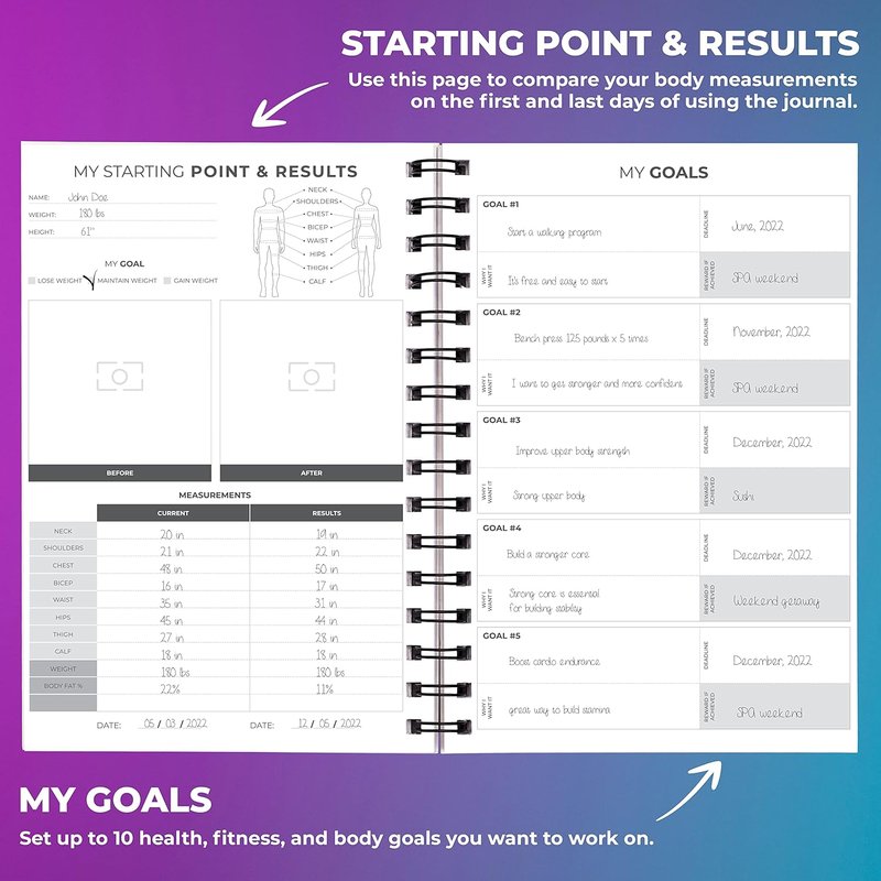 Clever Fox Fitness Journal - Daily Workout Log Book for Men & Women | A5 Size, Ocean Blue, Spiral-Bound