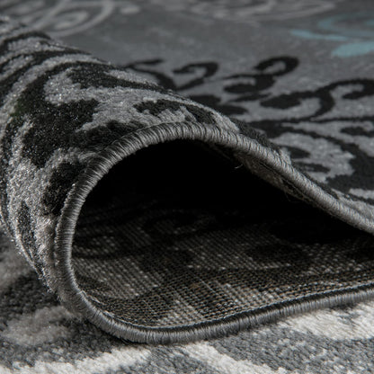 Rugshop Contemporary Modern Floral Carpet Alfombras Perfect for high Traffic Areas of Your Living Room,Bedroom,Home Office,Kitchen Area Rug 5'3" x 7'3" Gray