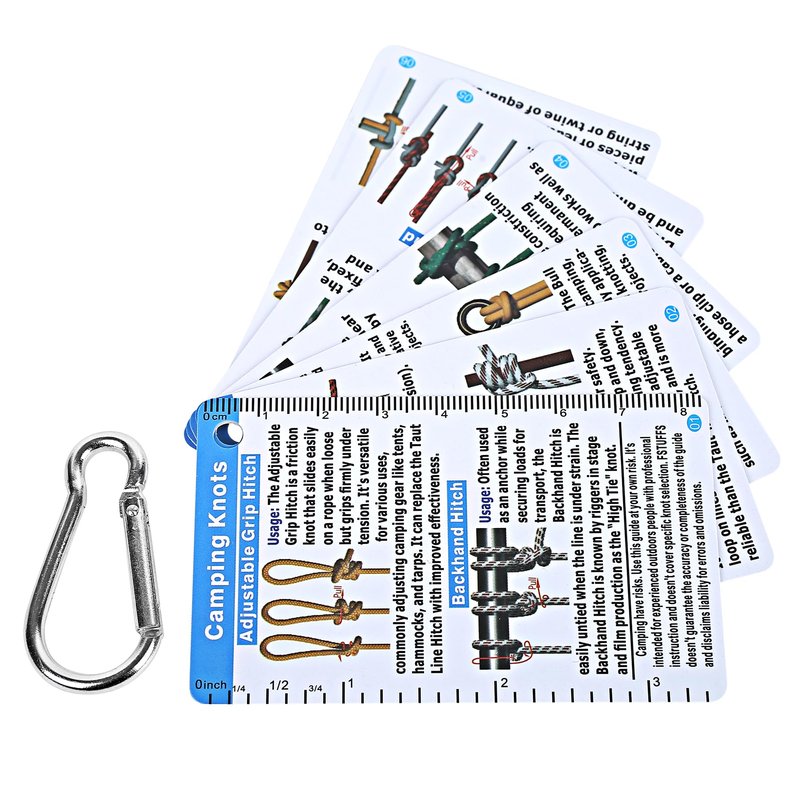 24 Rope Knots Camp Cards - Camping Supplies Waterproof Knot Tying kit,Camp Gear Knots Book Cards Pocket Camping Gift for Hikers and cub Scout to Knot Tying