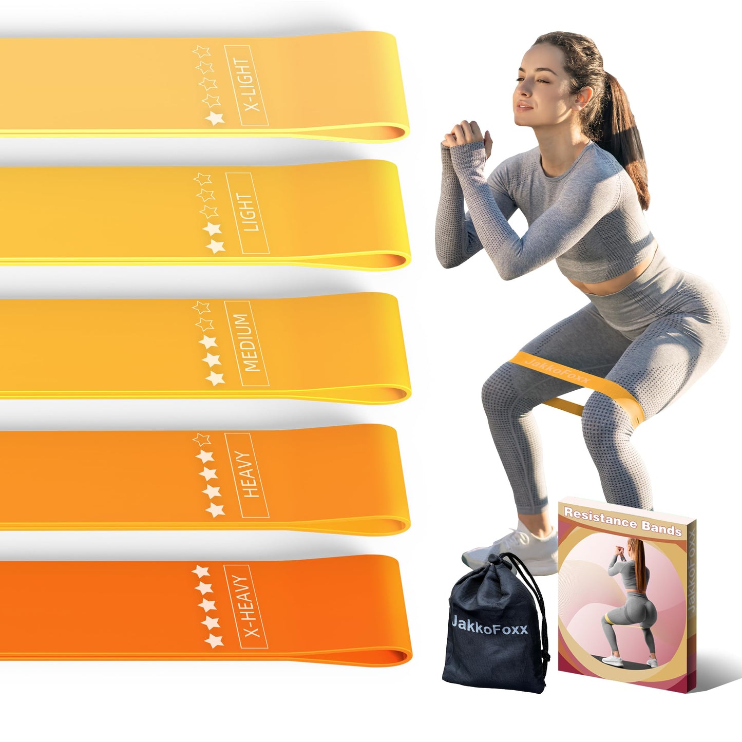 Resistance Loop Exercise Bands, Resistance Bands Exercise Bands for Home Fitness, Stretching, Strength Training, Physical Therapy,Elastic Workout Bands for Women Men Kids, Set of 5
