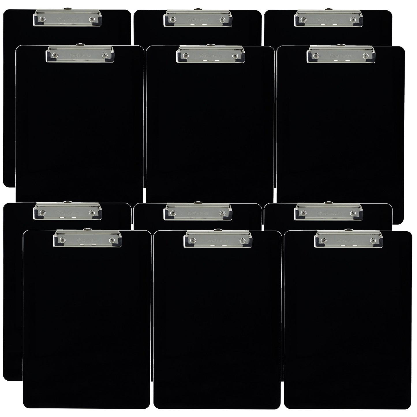 Trade Quest Plastic Clipboard Opaque Color Letter Size Low Profile Clip (Pack of 12) (Black)