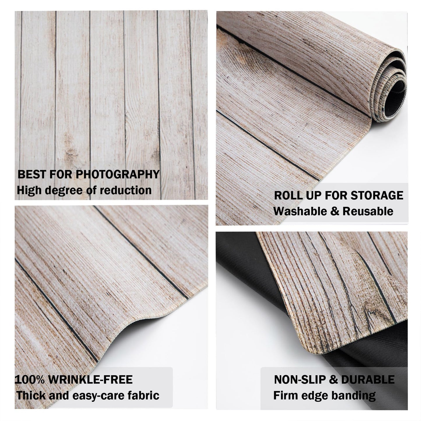 Kate Light Brown Wood Floor Mats Photography Floor Mats Newborn Photography Props Rubber Wooden Wall Floor Backdrop for Professional Photographer 5x4ft