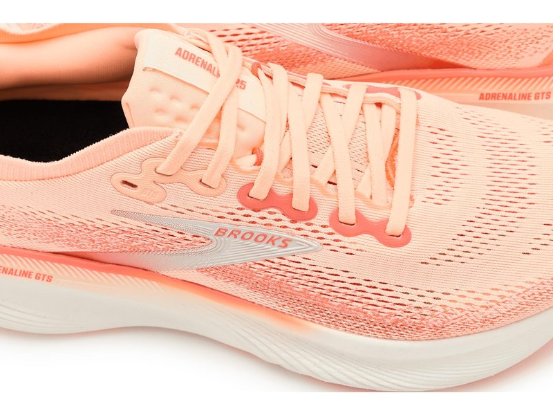 Brooks Women’s Adrenaline GTS 25 Supportive Running & Walking Shoe - Peach Echo/Coconut - 7.5 Medium
