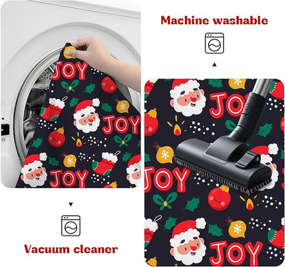 3' X 5' Christmas Rug Indoor Xmas Door Mat Washable Non Slip for Bedroom Living Room Entryway Laundry Classroom Santa Claus Throw Rug for Kids Boys Girls Cute