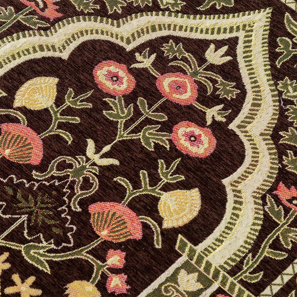 Muslim Prayer Mat Thick Islamic Turkish Chenille Praying Rug Portable Kneeling Rug, Vintage Floral Leaves Pattern Woven Jacquard Tassel Blanket