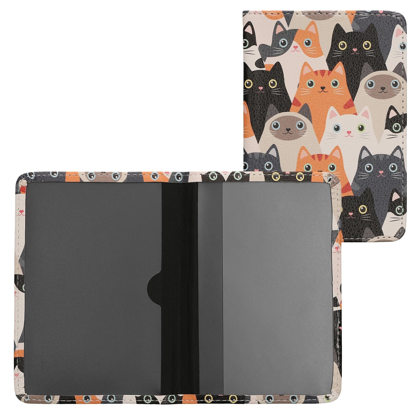 kwmobile Registration and Insurance Holder - Car Document Holder for Vehicle Documents and Cards - PU Leather with Design - Orange/Black/White