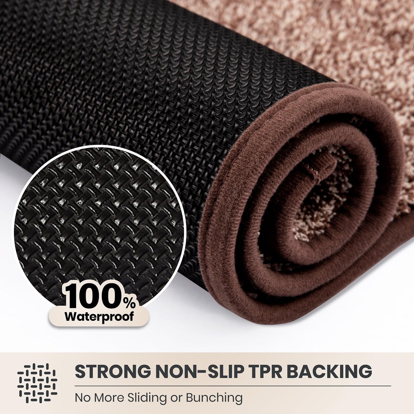 PURRUGS Dirt Trapping Door Mat 20" x 31.5", Non-Slip Machine Washable Entryway Rug, Dog Doormat, Indoor Front Door Mat, Super Absorbent Entry Rug for Muddy Shoes & Paws, Brown-Light Cream
