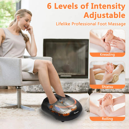Foot Massager with Heat Shiatsu Foot Massager with Remote Deep Relief for Tired Muscles Electric Feet Massage Machine for Home and Office Gifts for Mom Dad White