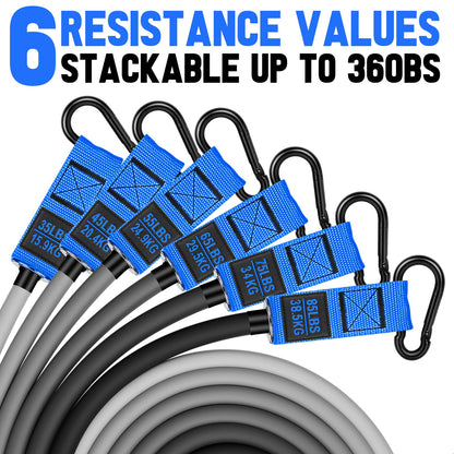 Heavy Resistance Bands for Working Out, 300lbs/360lb/420lb Exercise Bands Workout Bands with Handles, Door Anchor, Ankle Straps, Home Gym Workout Equipment for Men Fitness Strength Training Stretching