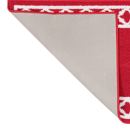 Nautica – Runner Rug | Indoor Runners for Hallways and Entry Rugs| Non-Slip and Non-Skid Entry and Kitchen Door Mat| Machine Washable Entryway Carpet Rugs | 26” x 72” | Trellis Red