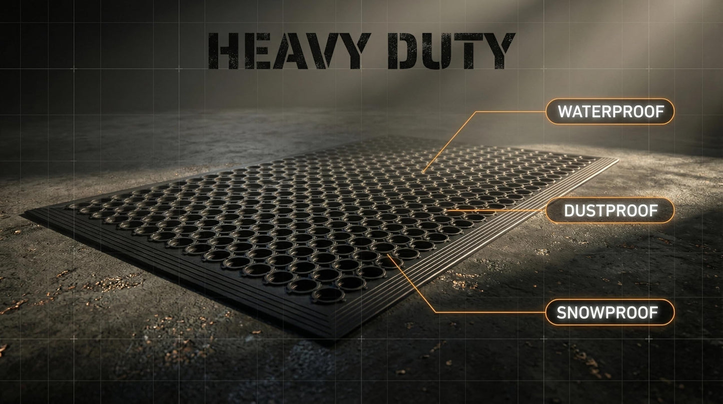 Lovinland Large Rubber Doormat for Outside - 60 x 35 Heavy Duty Outdoor Drainage Mat with Holes - Anti Slip Floor Mat for Commercial Kitchen, Pool, Restaurant, Garage, Bar, Entrance, Wet Area, Garden