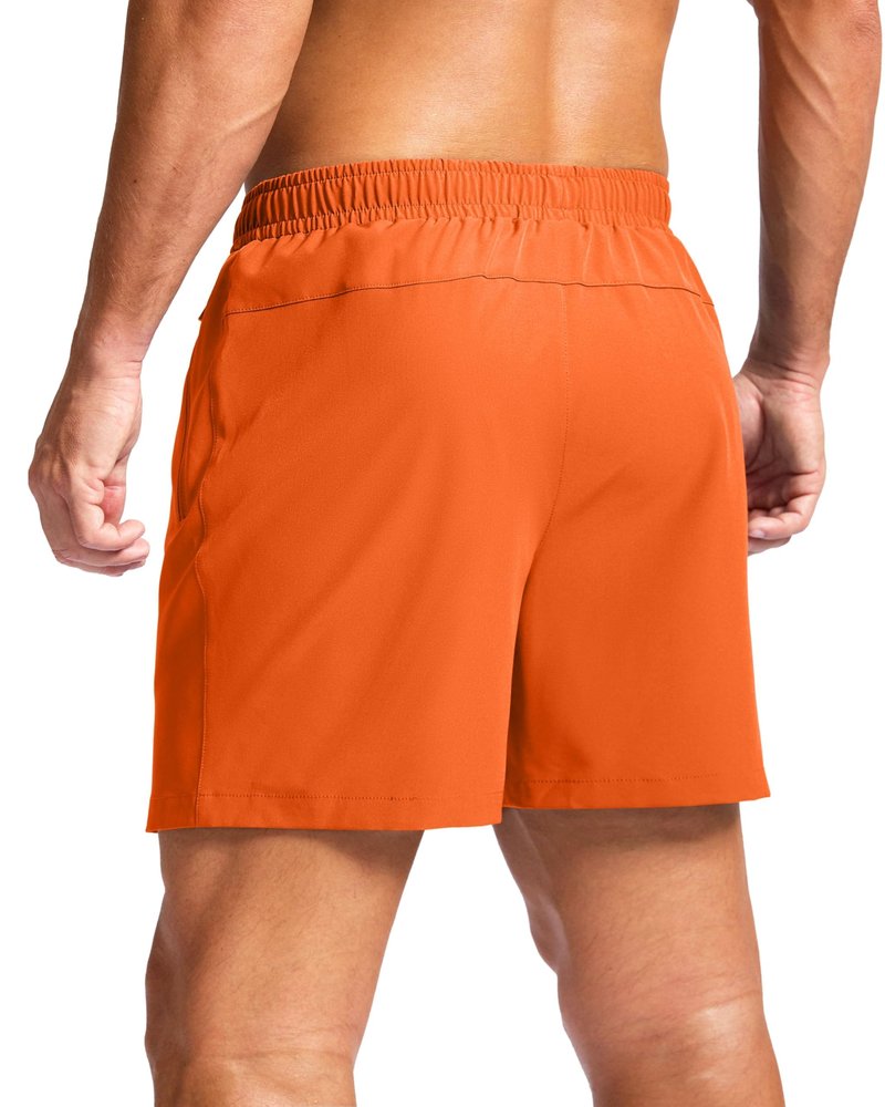 G Gradual Men's Athletic Running Shorts with Zipper Pockets Quick Dry 7"/ 5"/ 9" Workout Gym Shorts for Basketball Hiking(Orange,5XXXL)