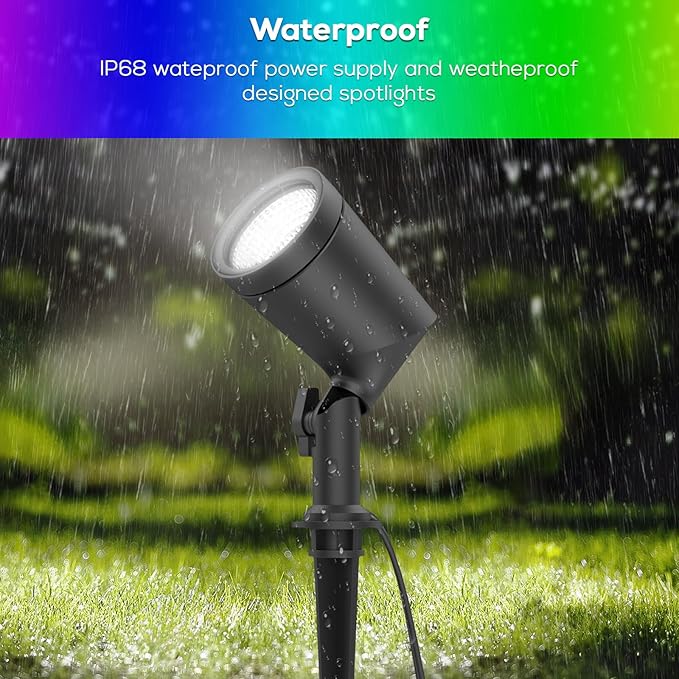 ZYAN 8 Pack 36W Smart Landscape Lights, Color Changing Landscape Spotlights, Compatible with Alexa