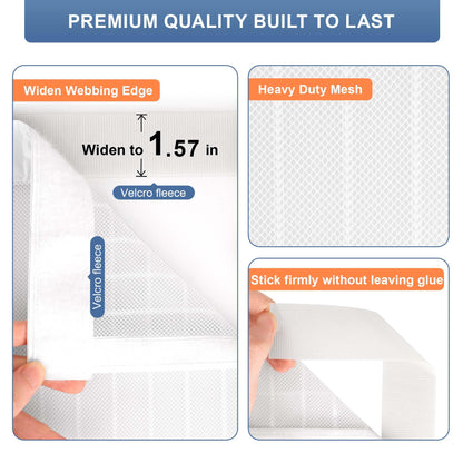 METAONLY Magnetic Screen Door Mesh, Works for Patio, Sliding Door, Keeps Bug Mosquito Out, Fresh Air Flow, Fits 31" x 81" Door - Curtain Size 33" x 83", White