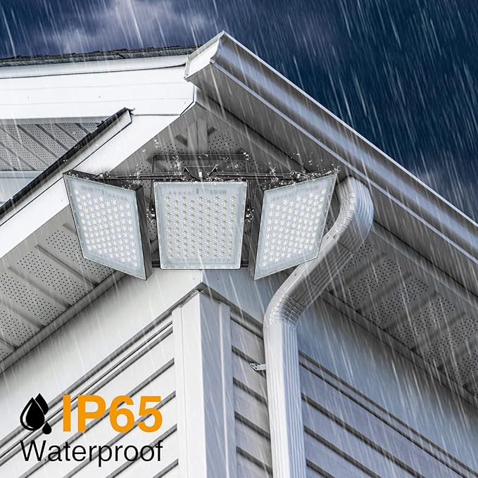 STASUN Flying Series Pro - LED Flood Light Outdoor, 450W 45,000 lumens Stadium Arena Lighting, IP66 Waterproof Exterior Commercial Floodlight, 6000K, 3 Adjustable Heads for Yards, Streets