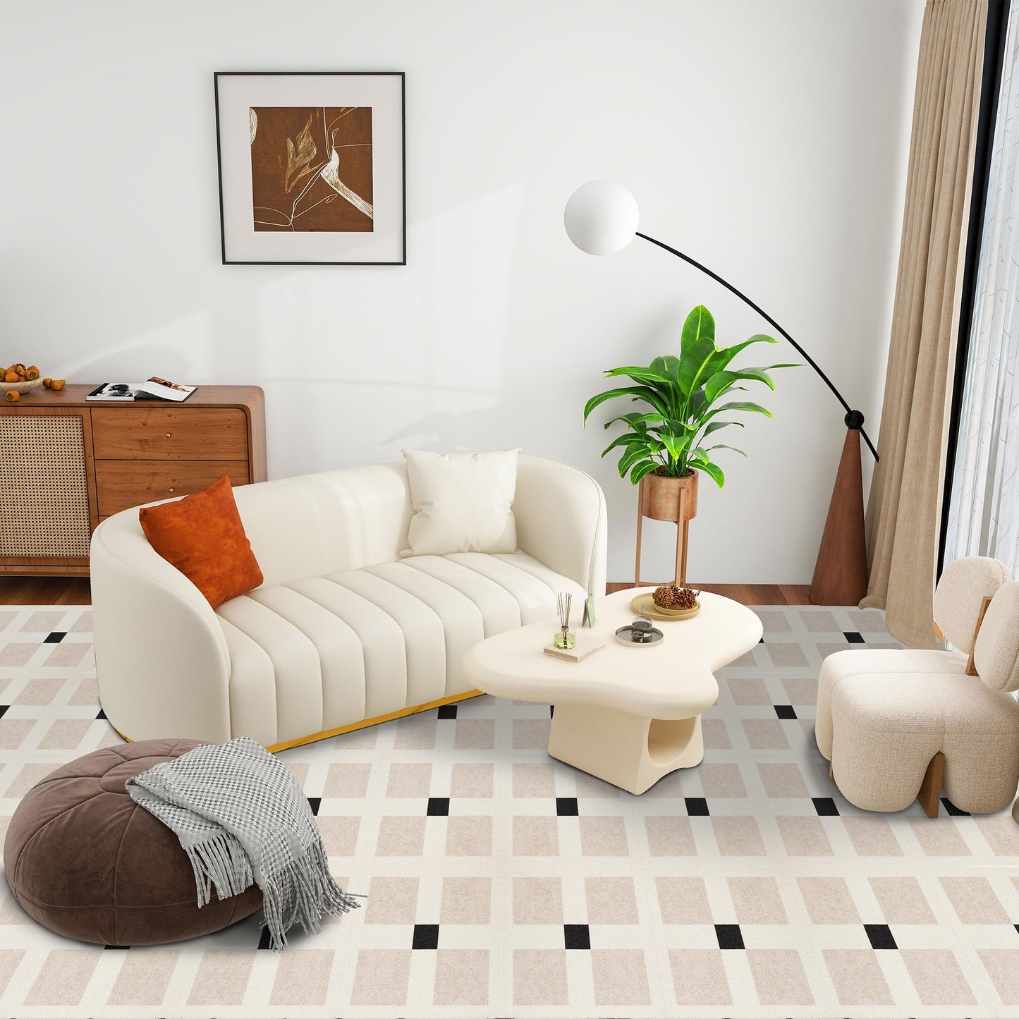Azaeahom Carpet Tiles Peel and Stick, Squares Self Adhesive Carpet Floor Tile(15.75'' x 15.75''), Anti-Slip, Reusable, 0.38'' Thick, Carpets Easy Install DIY for Bedroom Living Room(12 Pcs)