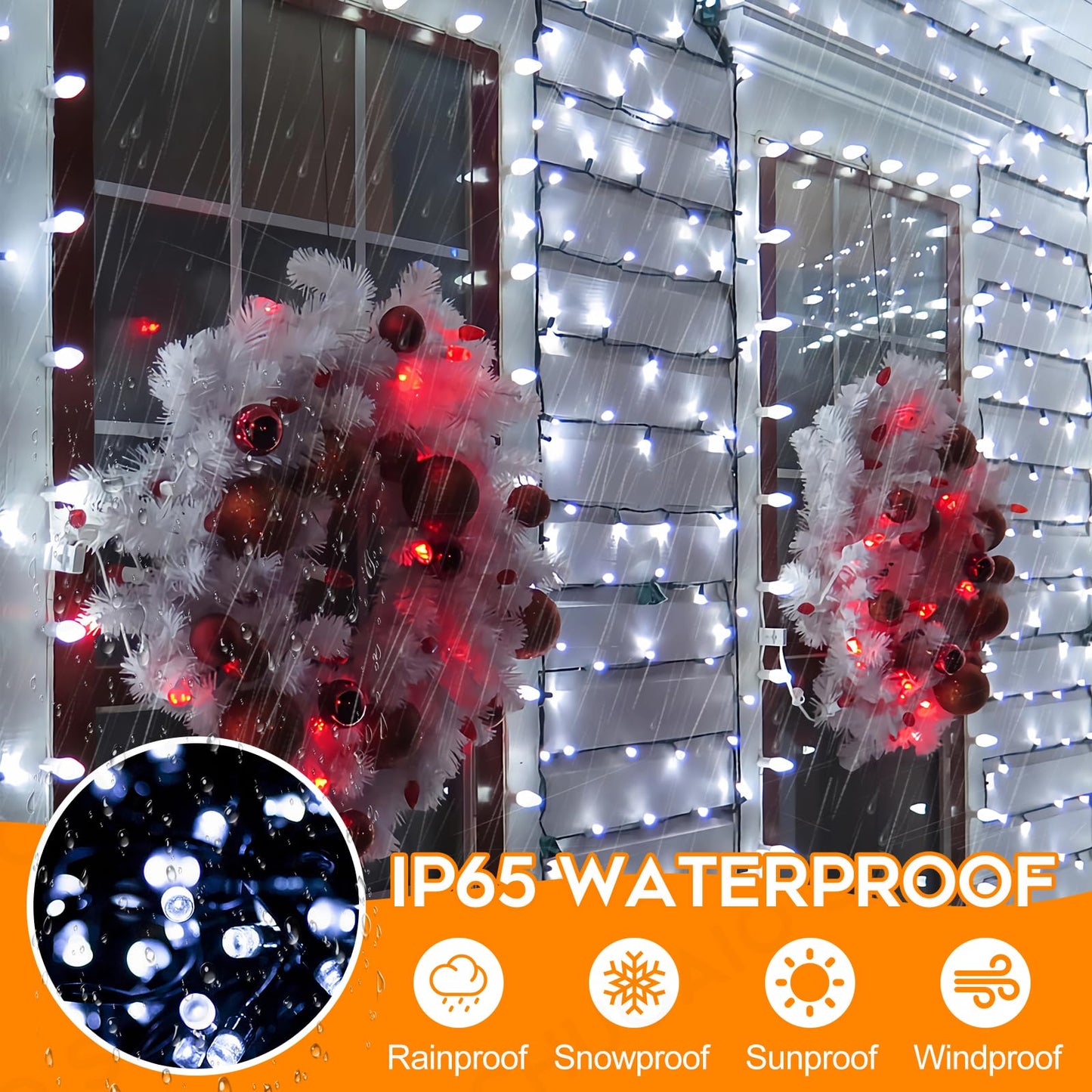 33FT Christmas Decorative Mini Lights, 100 LED Green Wire Fairy Starry String Lights Plug in, Timer & Memory & 8 Modes, for Indoor Outdoor Xmas Tree Wedding Party Decoration, Cool White