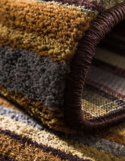 Unique Loom Barista Collection Area Rug - Icatu (4' 1" x 6' 1" Oval, Beige/Brown)