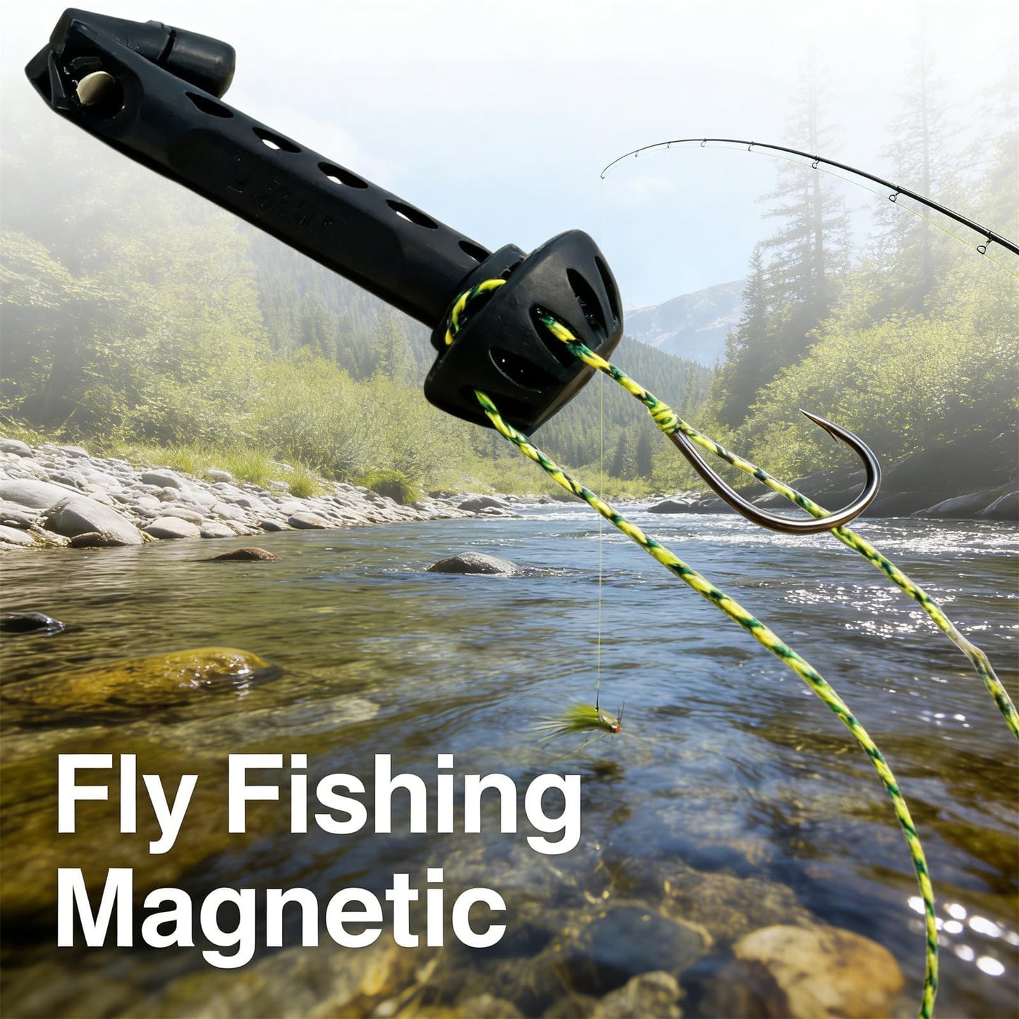 Fly Roost Magnetic Fly Threader, Flys Threader Fishing Anglers Tippet Threaders, Universal Knot Helper Knot Assist for Threading Hooks, Fish Accessory to Easily Rig Small Flies Tippet on Water (2pcs)