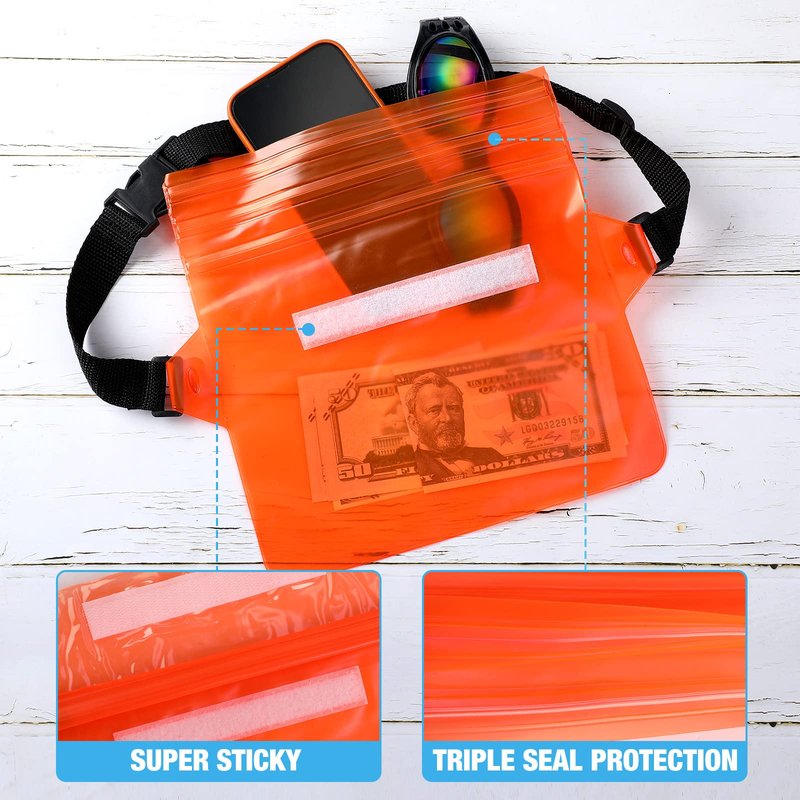 24 Pcs Phone Waterproof Pouch Bag with Waist Strap Waterproof Fanny Pack Keep Your Phone and Valuables Safe and Dry for Beach Accessories Kayaking Swimming Boating Snorkeling Pool Water Park, 12 Color
