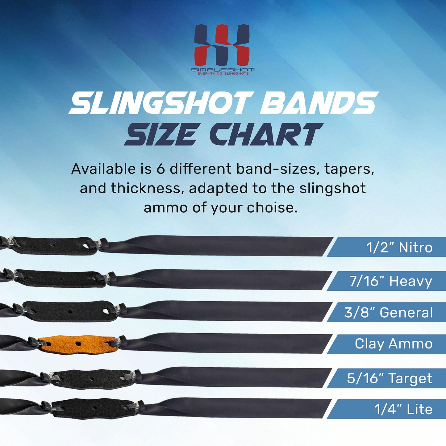 SimpleShot 5pcs Slingshot Bands Powerful Professional Elastic Rubber Catapult Shooting Flat Bands (5/16" Target)