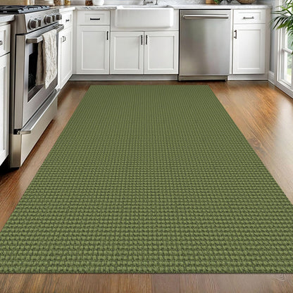 EARTHALL Woven Area Rug 4x6 Ft Washable Rugs for Entryway Non Slip Braided Throw Rugs Bedroom Carpet Cotton Entry Rug Cotton Floor Carpets for Bedroom Dining Room Living Room, Green