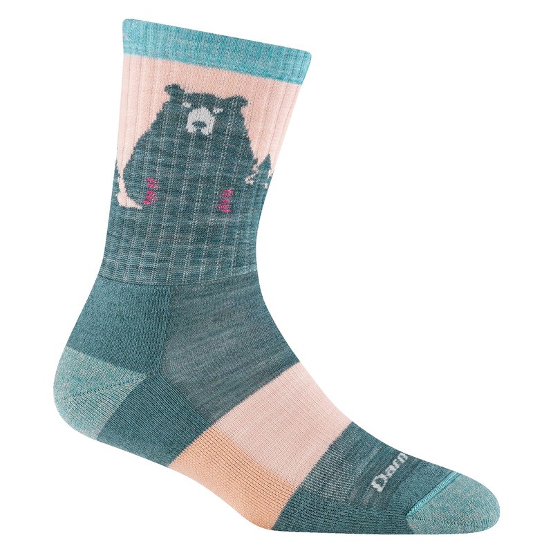 Darn Tough Women's Bear Town Micro Crew Lightweight with Cushion (1970)- Medium, Quartz
