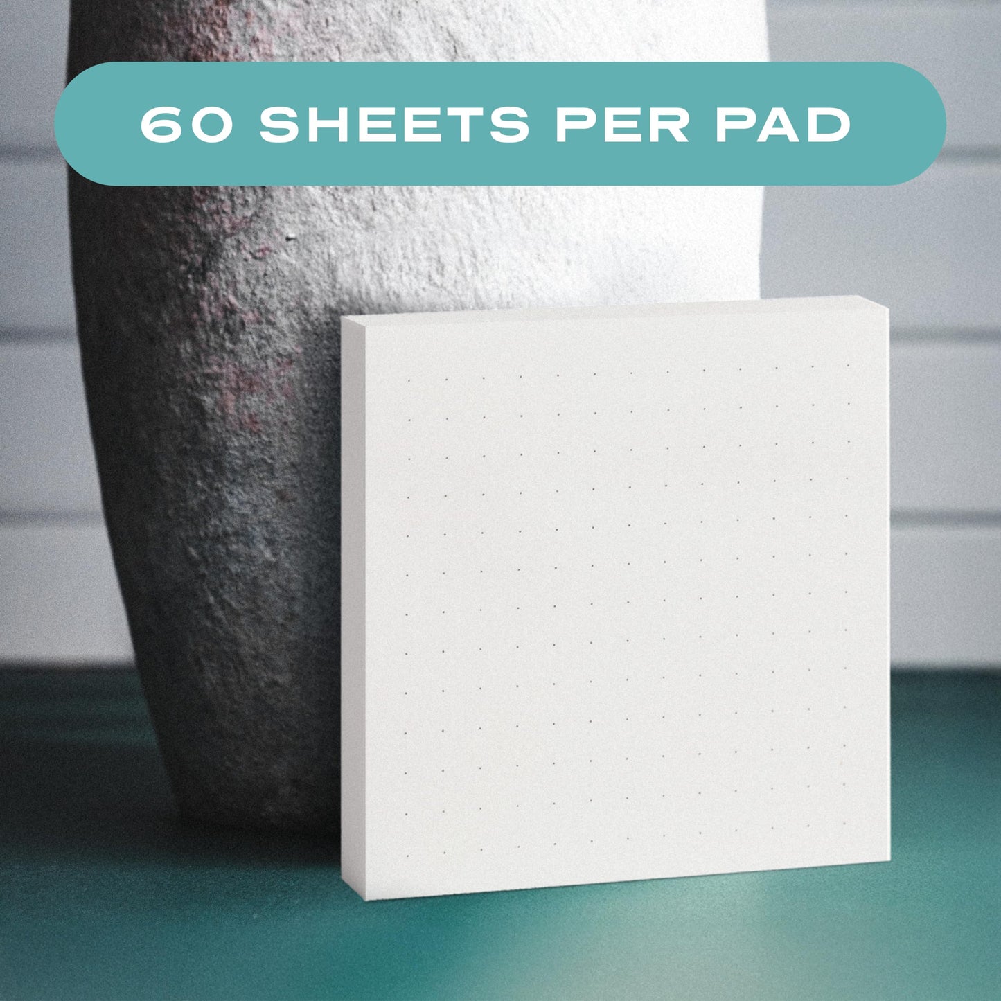 12pk Dot Grid Sticky Notes | 3x3 Inch Small Self Stick White Dotted Notepads for Desk and School Supplies