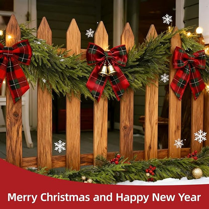 6 Ft 2 Pcs Norfolk Pine Christmas Garland - Artificial Faux Pine Needles Real Touch Winter Garland - Indoor/Outdoor Holiday Greenery Garlands for Fireplace Mantle, Staircase, Window Decor