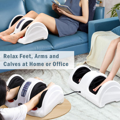 H&B Luxuries Shiatsu Foot Massager Machine with Remote Controller, Kneading and Rolling Home Massagers for Feet, Ankle, Calf, Leg, Ideally for Men, Women, Father, Mom Parents and The Elderly, Red