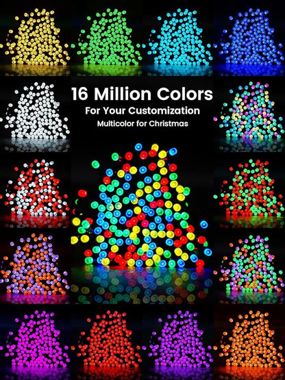 Smart Color Changing Christmas Lights with Remote & APP, 142FT 400 LED RGB Dimmable Christmas String Lights, Waterproof Fairy Twinkle Light for Indoor Outdoor Xmas Tree Wedding Holiday Decorations