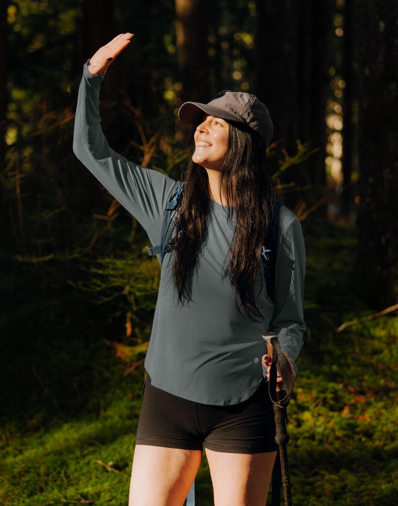 Women's Sun Shirts UPF 50+ Long Sleeve UV Protection Shirt Lightweight Quick Dry Workout Hiking Tops for Women(Heather Grey,S)