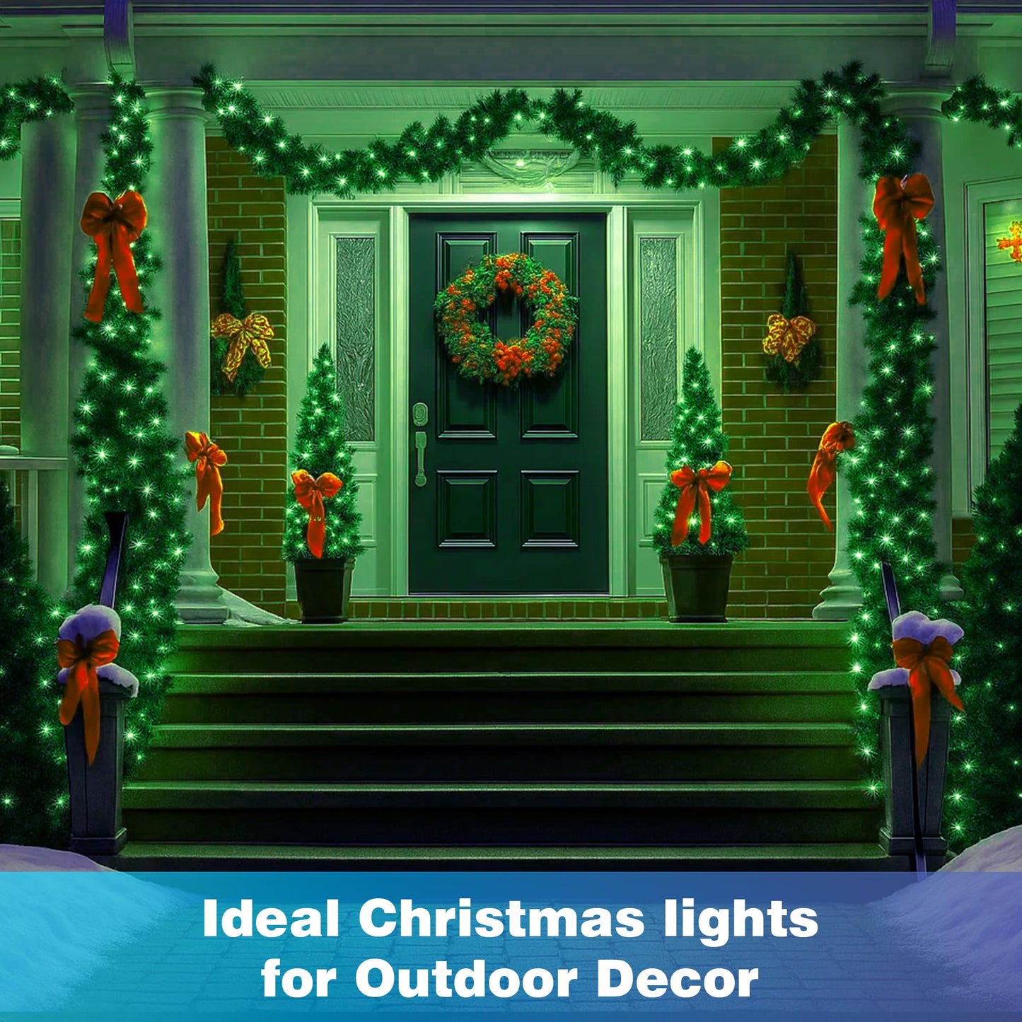 Domolli Christmas Lights 500LED 164FT, Waterproof Christmas Tree Lights with 8 Modes, Remote Control 3 Timers & Memory Function Xmas Decorations for House and Holiday (Green)