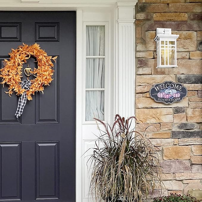 zeyu 2 Pack Outdoor Porch Lights Wall Mount - Modern Outside Lights for House Die-Cast Aluminum with Clear Glass Shade, White Finish, 20068B1-2PK WH