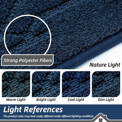 BEQHAUSE Dirt Trapper Door Mat 32" x 48", Doormat Non-Slip Entryway Rugs Washable, Dog Door Mat Stain Resistant and Absorbent Welcome Floor Mat for Front Back Door, Mud Wet Shoes & Paws, Navy Blue