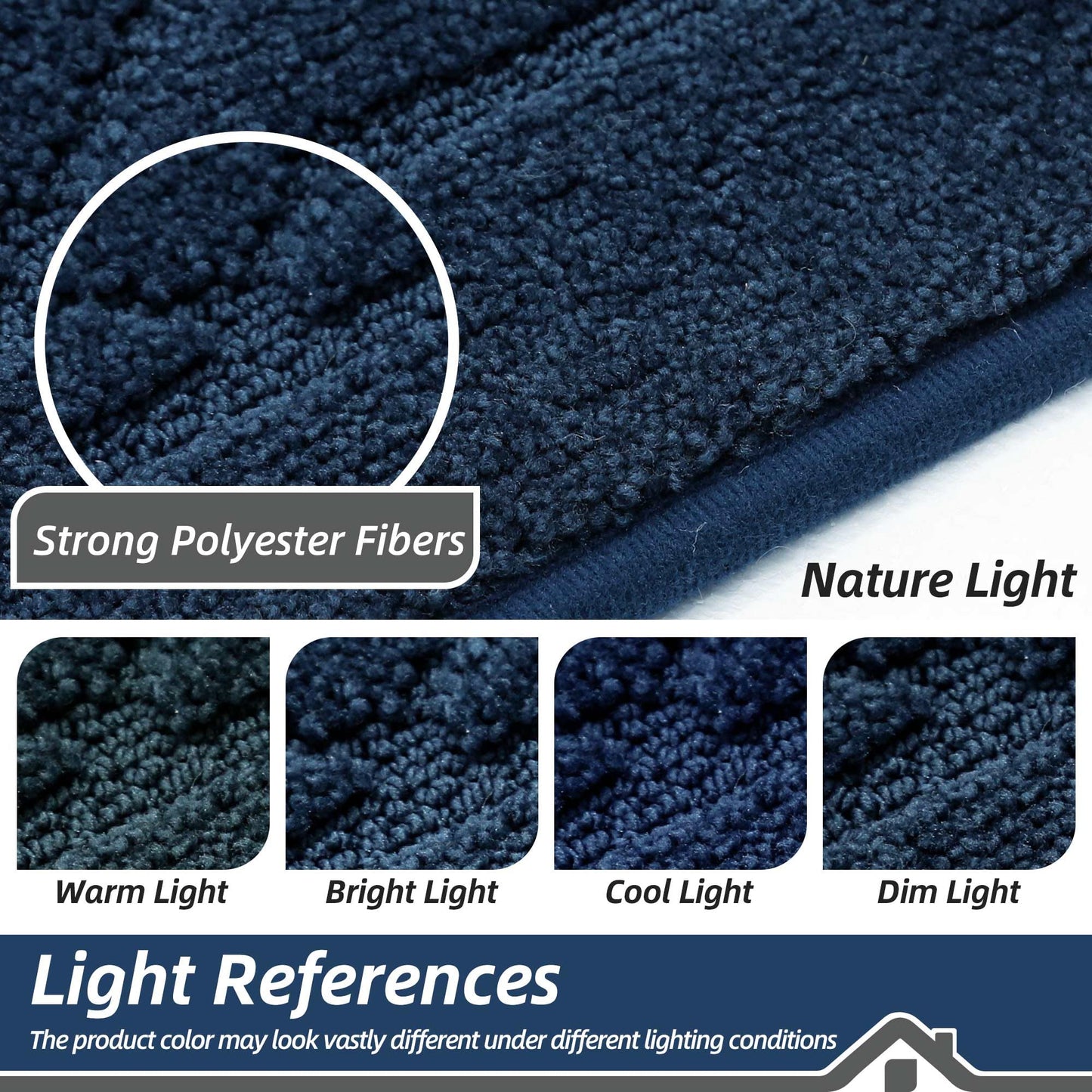 BEQHAUSE Dirt Trapper Door Mat 24" x 60", Doormat Non-Slip Entryway Rugs Washable, Dog Door Mat Stain Resistant and Absorbent Welcome Floor Mat for Front Back Door, Mud Wet Shoes & Paws, Navy Blue