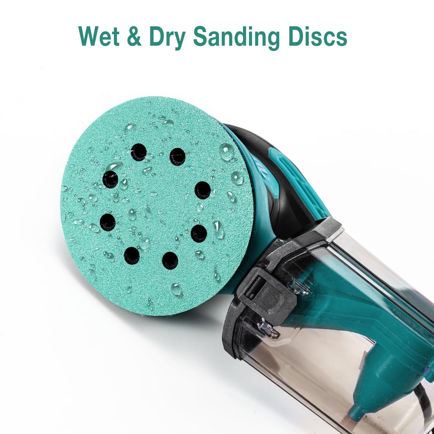 Aiyard 5-Inch 8-Hole Wet Dry Sanding Discs 1500 Grit, Polyester Film Backed Heavy-Duty Hook and Loop Sandpaper for Random Orbital Sander, 50-Pack