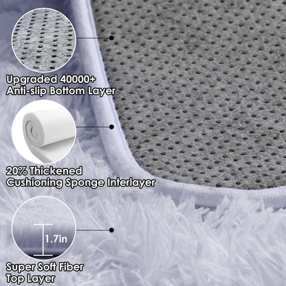 ONASAR White Runner Rugs for Bedroom Living Room, Luxury Bedside Fluffy Area Rug 2x6 Feet, Ultra Soft Plush Faux Fur Floor Throw Carpet for Hallway Nursery Kids Dorm Home Decor Aesthetic