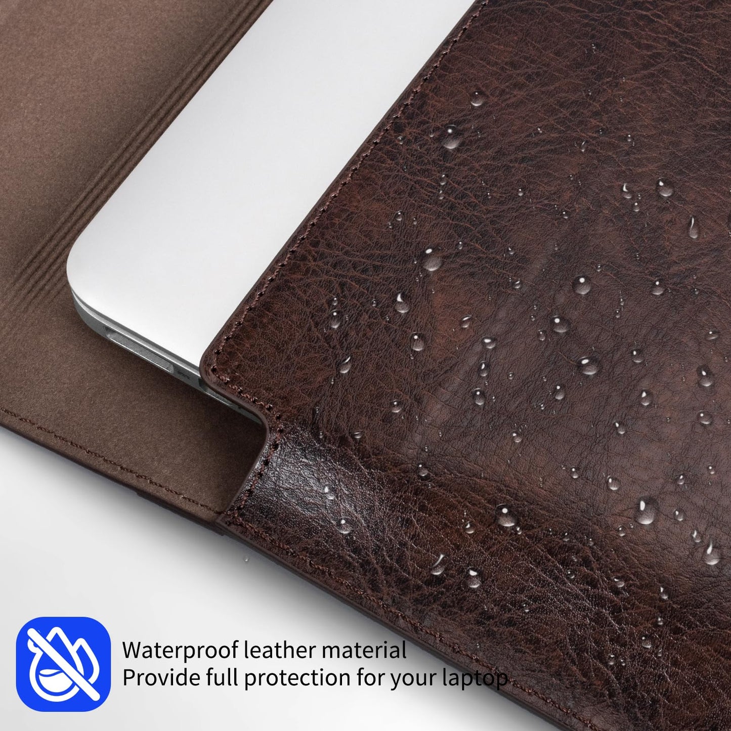 CPNVWA 13 Inch Leather Laptop Sleeve for MacBook Neo (Apple A18 Pro) & MacBook Air 13 Inch M5 M4 M3 M2 M1 & MacBook Pro 13 Inch M2 M1,Protective Case Cover with Magnetic Closure,Vintage Mocha Brown