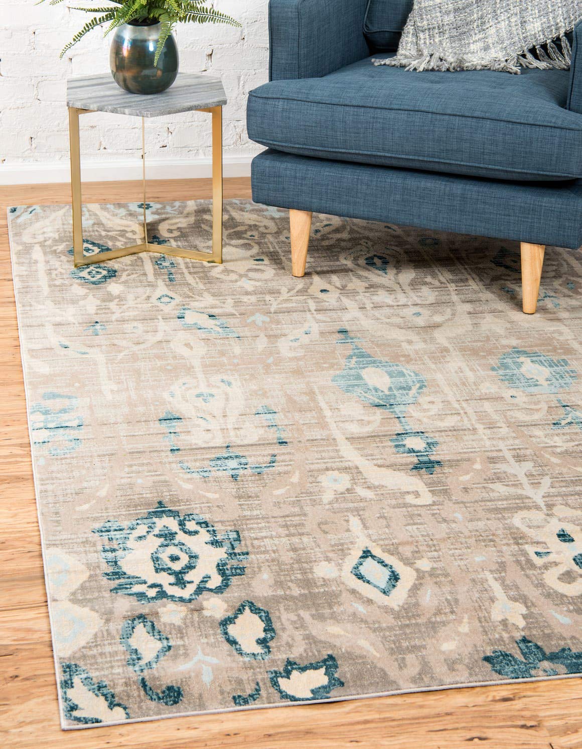 Unique Loom Paris Collection Pastel Tones Traditional Distressed Dark Gray Area Rug (4' 0 x 6' 0)