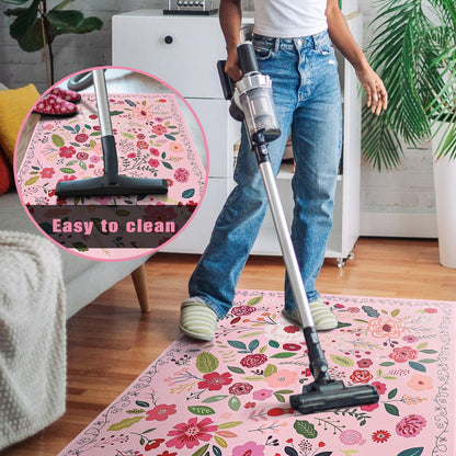 Office Chair Mat for Hardwood Floor 36"X 48" Heavy Duty Desk Chair Rug for Under Gaming Rolling Chairs Computer Decor Protect Mats Low Pile Non-Slip Rubber for Carpet & Tile Floor-Boho Flower