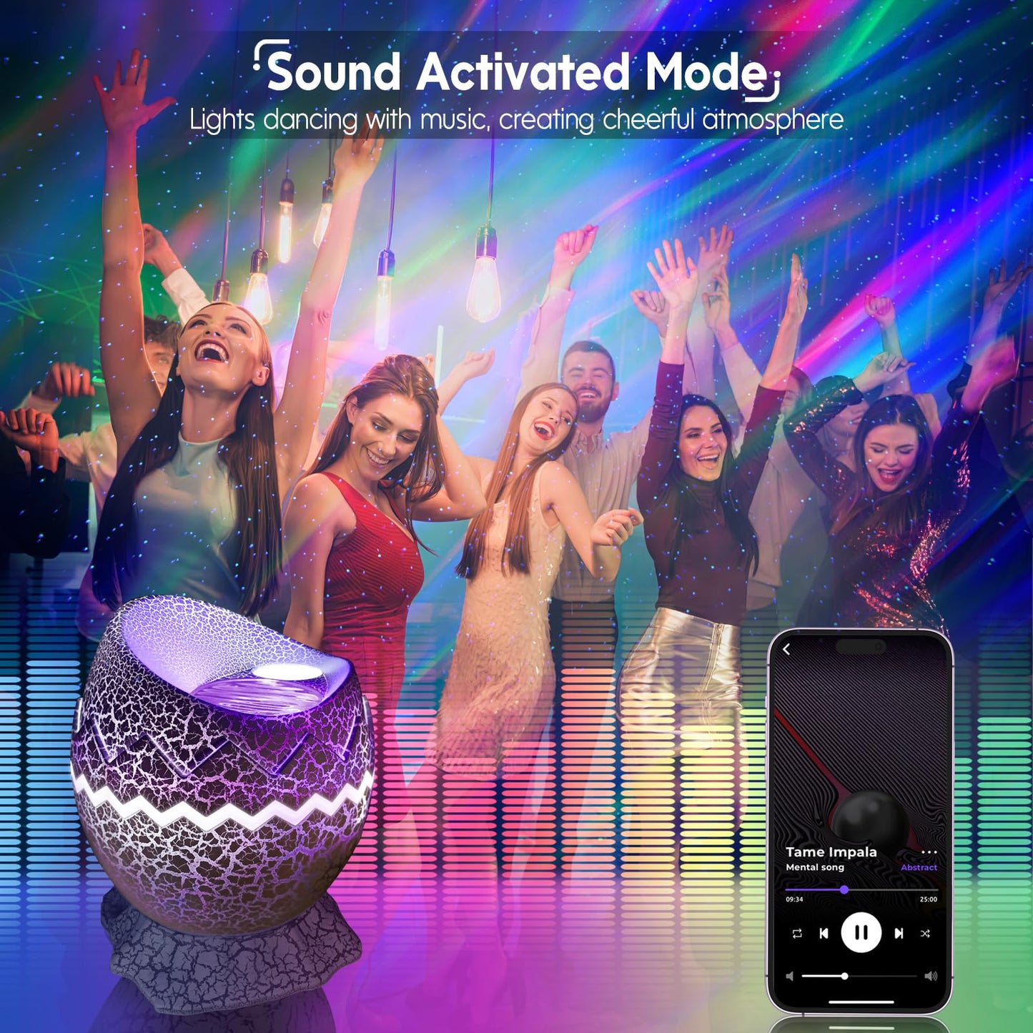 Rossetta Galaxy Projector Star Projector, Aurora Light Projector for Bedroom, Space Projector Night Light with White Noise and Bluetooth Speaker, Christmas, Birthdays Gifts for Kids, Teens, Adults