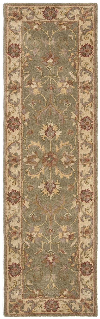 SAFAVIEH Heritage Collection Runner Rug - 2'3" x 10', Green & Gold, Handmade Traditional Oriental Wool, Ideal for High Traffic Areas in Living Room, Bedroom (HG811A)