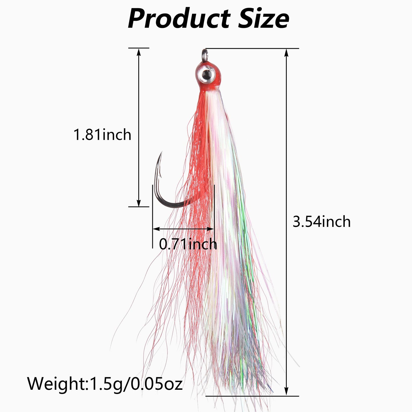 Clouser Minnow Fishing Flies, 10pcs Saltwater Fly Fishing Lures Hand Tied Clouser Minnow Fly Streamer Hooks for Bass Striper Flounder Saltwater Freshwater Mix Color