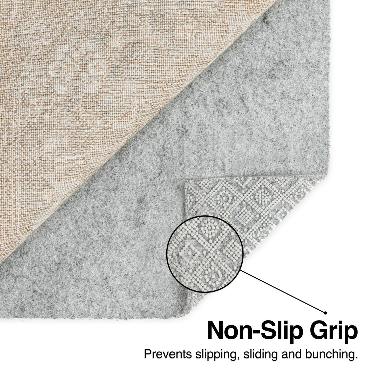 WELL WOVEN Premium 1/4" Thick Felt Rug Pad 5x7 - Non Slip Rubber Backing for Hard Floors & Carpet - Easy Cut to Size for Custom Fit - Superior Cushioning & Floor Protection Shield