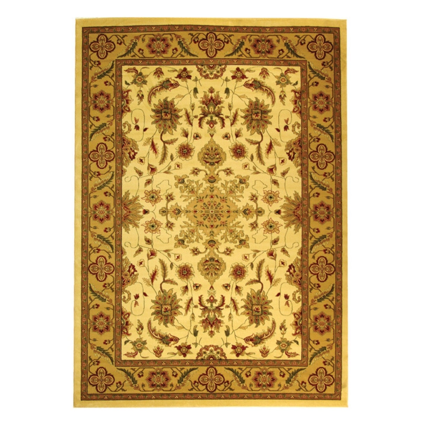 SAFAVIEH Lyndhurst Collection Area Rug - 9' x 12', Ivory & Tan, Traditional Oriental Design, Non-Shedding & Easy Care, Ideal for High Traffic Areas in Living Room, Bedroom (LNH211A)