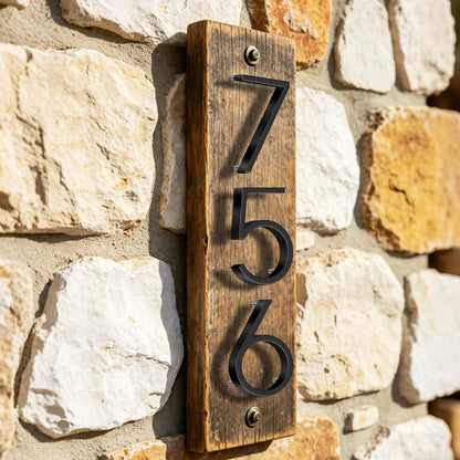 5 Inch House Numbers for Outside, Stainless Steel Floating Address Numbers for House, Modern Black Metal Door Numbers for Mailbox, Wall, Yard, Easy Install with Mounting Kit (3)
