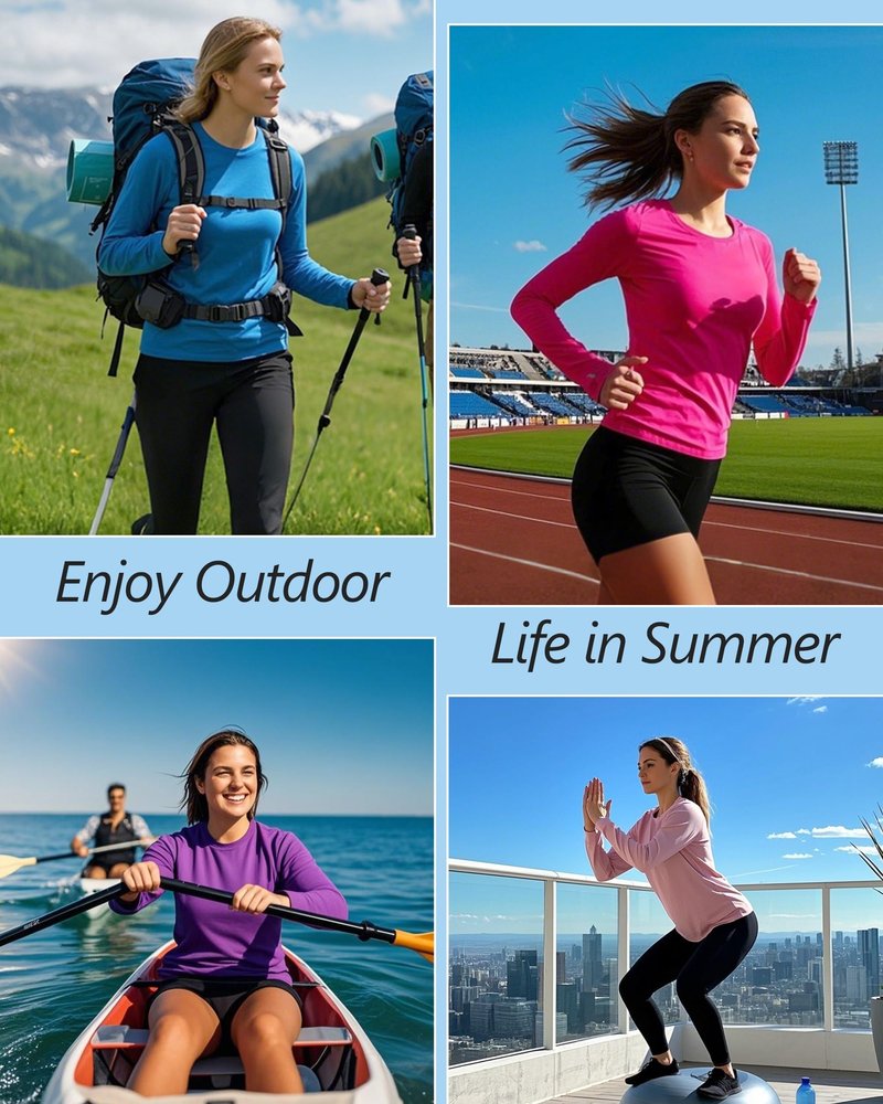 isnowood Women's Sun Protection Long Sleeve Shirts, UPF 50+ UV Swim Rash Guard Shirt, Lightweight Workout Hiking Running Tops