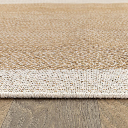 Rugshop Natural Braided Geometric Reversible Weather Resistant Indoor/Outdoor Area Rug, for Patio, Balcony and Living Room, 5' x 7'